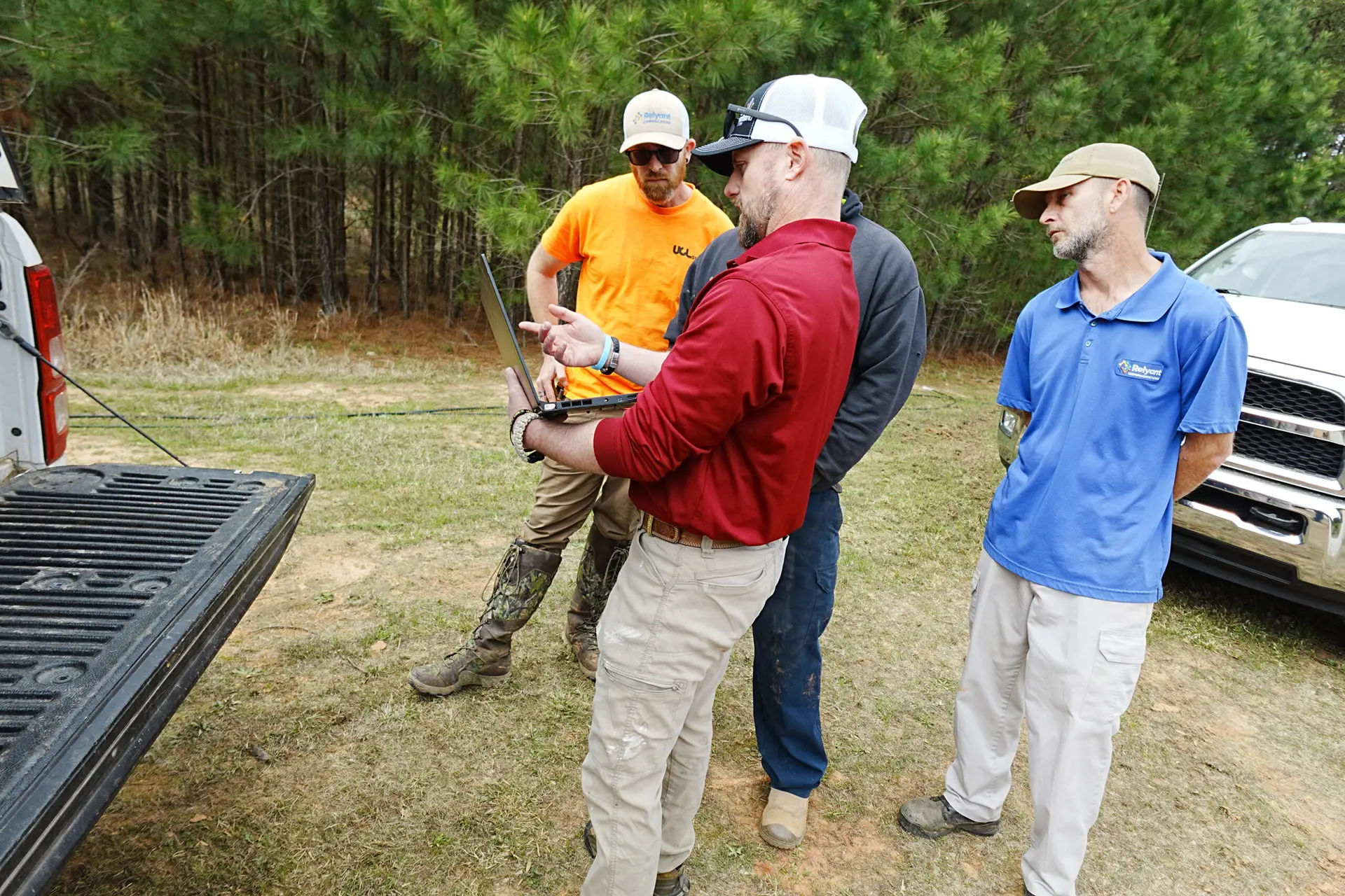 GEOGRAPH team member reviewing fiber network data